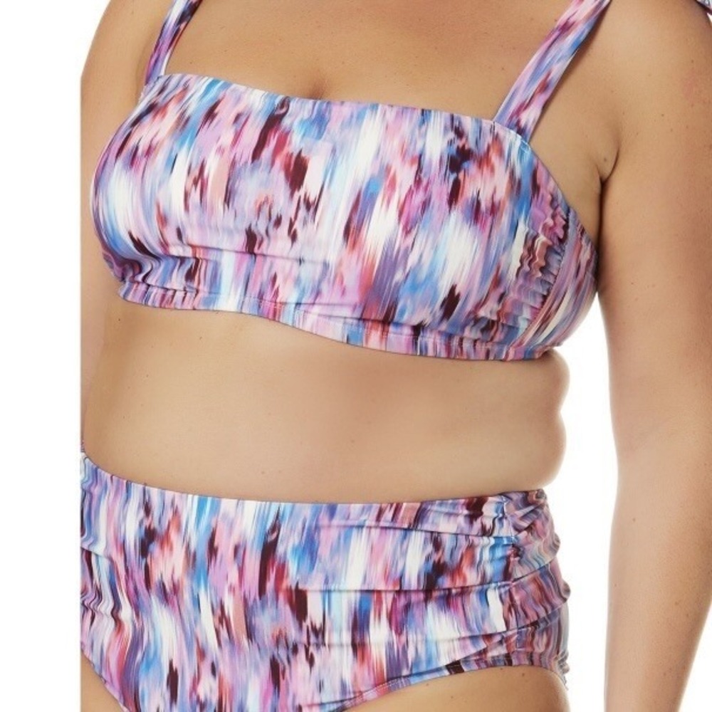 Time and Tru Womens Printed High Rise Plus Swim Bottom 2X 20W-22W New with Tags